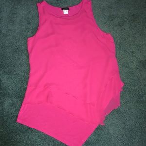 Pink Venus Tank With Sheer Overlay